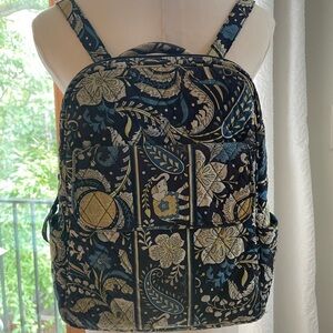 Vera Bradley Quilted Backpack Navy Blue Large‎ School computer bag needs mending Large Bancroft Backpack - Performance Twill | Vera Bradley main image 3